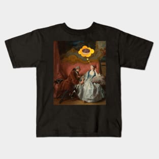 Renaissance man declaring his love to a woman. Kids T-Shirt